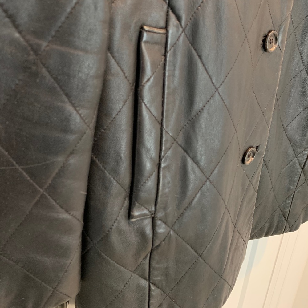 BURBERRY Vintage Quilted Leather Blazer Jacket - Picture 3 of 10